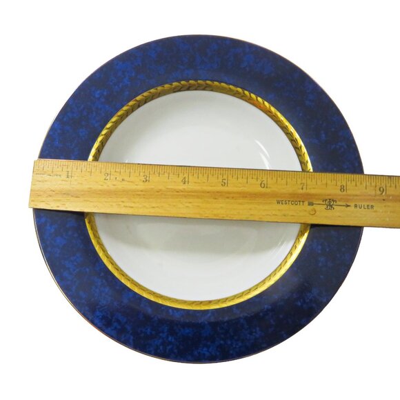 TWO (2) RETRONEU IMPERIAL COLLECTION '95 Blue 22K Gold Band 8.5" Low Bowls - Picture 7 of 7